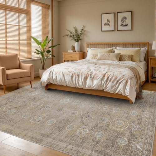 Rugxara Beige 8x10 Area Rugs for Living Room Bedroom Large Washable Rug - Image 3