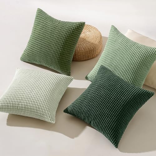 MIULEE Boho Euro Decorative Pillow Covers 24x24 Inch Set of 4 Forest Green - Image 4