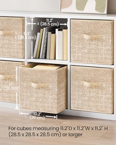 SONGMICS Storage Cubes, Set of 6, 11-Inch Foldable Closet Organizers - Image 3