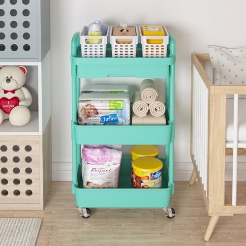 Calmootey 3-Tier Utility Cart with Drawer & Wheels, Storage for Home,Office - Image 3