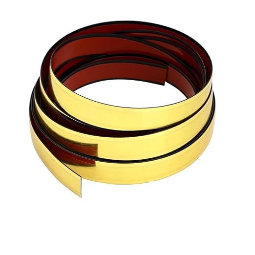 Peel and Stick Molding Trim Flexible Self Adhesive Mirror Border Mirror Like Finish Decorative Trim for Wall, Mirror, Door, Wardrobe, Gap Sealing (3/4 in X 16.4 FT, Gold) by SICCOMA
