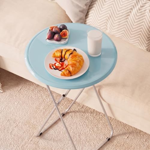 TV Tray Table, Folding TV trays Portable Table on Couch, Round&Green - Image 6