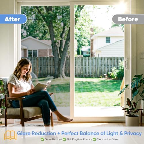SUNBABY Window Privacy Film, One Way Mirror & Heat Blocking, 29.5"x78.7" - Image 4