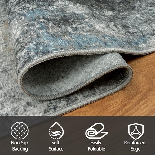 9x12 Area Rugs for Living Room Washable Bedroom Dining Room Black Gold - Image 3