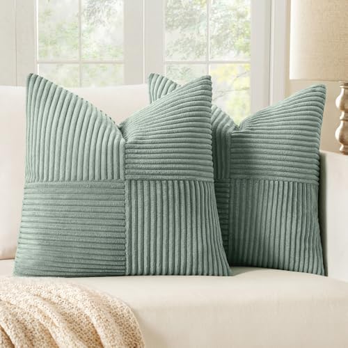 MIULEE Greyish Green Decorative Throw Pillow Covers for Couch 18x18 Inch by MIULEE