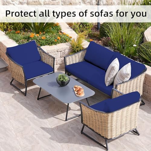 8 Pcs Outdoor Cushion Covers, Patio Sofa Cushion Covers Replacement - Image 5