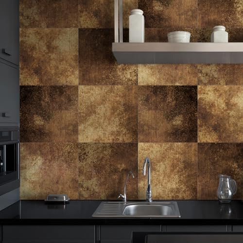 LiveInUrban Flat Metal Wall Panels Rustic Finish for Kitchen- Brass Copper - Image 2