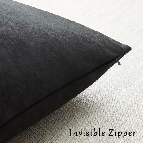 GIGIZAZA Black Velvet Pillow Covers 22x22 Decorative Pillows Pack of 2 - Image 3