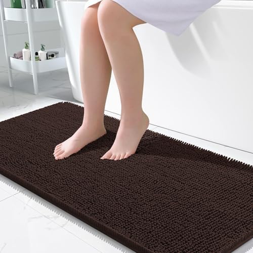 OLANLY Large Bathroom Rugs 50x30, Extra Soft Absorbent Chenille Bath Rugs by OLANLY
