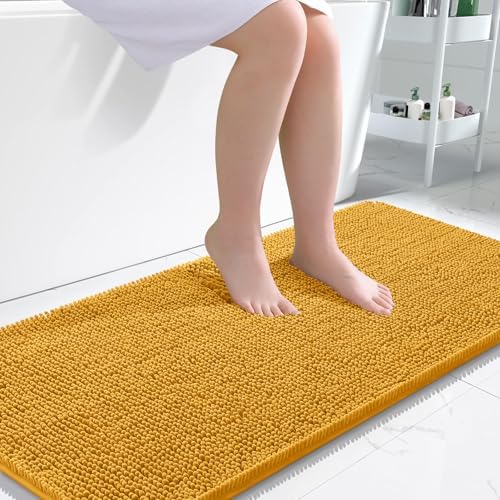OLANLY Bathroom Runner Rugs 45x27, Extra Soft Absorbent Chenille Bath Rugs by OLANLY