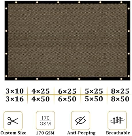 Shade&Beyond 5'x33' Brown Privacy Screen Fence Cover 170 GSM Fencing Mesh Fence Panel for Wall Garden Yard Backyard Indoor Outdoor Home Decoration - Image 3