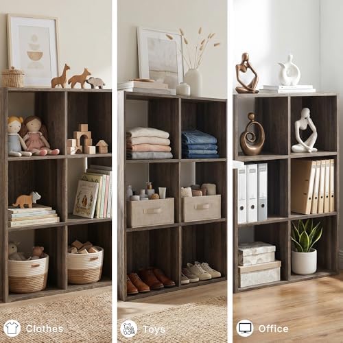 Signature Design by Ashley 6 Cube Storage Organizer, Brown Bookshelf - Image 6