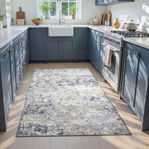 Toneed 4x6 Washable Non Slip Abstract Area Rugs for Bedroom Living Room - Image 2