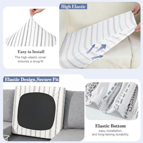 8Pcs Patio Cushion Covers Stretch Outdoor Furniture Protector Slipcovers - Image 5