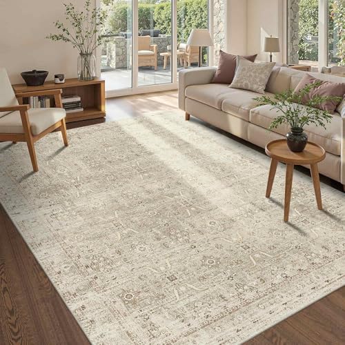Rugxara Beige Area Rugs 5x7 Washable Soft Rug for Living Room Bedroom by Rugxara