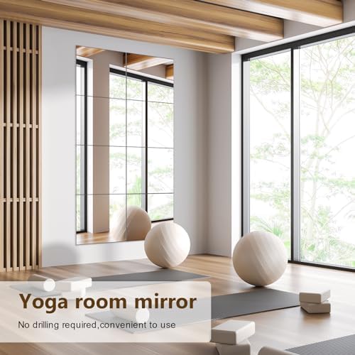 Shiftshade Mirror Wall Full Length,12X14 Inch Unbreakable Mirror Tiles for Bedroom Home Gym Door, Acrylic Mirror Full Body Shatterproof Mirror Stickers for Walls,Mirror Sheets (4pcs) - Image 6