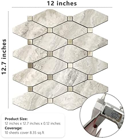 STICKGOO 10 Sheets Peel and Stick Backsplash, Beige - Image 6