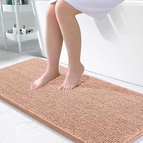 OLANLY Bathroom Runner Rugs 47x24, Extra Soft Absorbent Chenille Bath Rugs by OLANLY