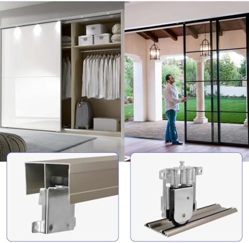 Mirror Door Roller Assembly, Steel Housing Ball Bearings Concave Edge Plastic Wheel Sliding Wardrobe Slide Cabinet Parts Closet Convex Wheel Pulley Roller Replacement Accessories Bottom Mount Hardware - Image 4