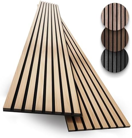 2-Pack Wood Panels for Wall - Acoustic Wood Slat Wall Panels, Soundproof Wooden Paneling for Interior Decor by COREMINDED