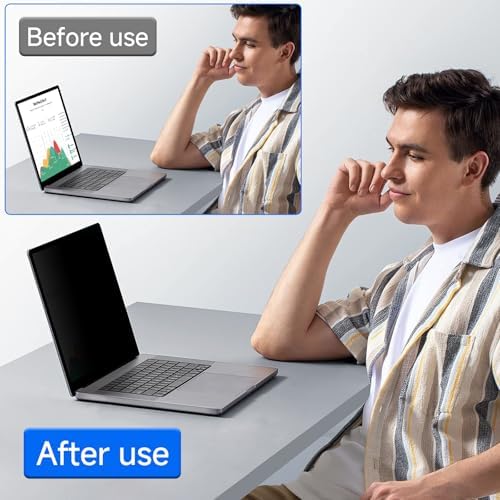 ZOEGAA 4-way 360°Laptop Privacy Screen For 16 Inch 16:10 Computer, Removable Privacy Screen For Computer Monitor, Anti Glare And Blue Light, Compatible With HP Dell Lenovo Asus Samsung Acer Thinkpad - Image 3