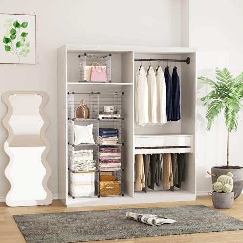 C&AHOME Wire Cube Storage, 9 - Cube Organizer Metal C Grids, Silver Gray - Image 5