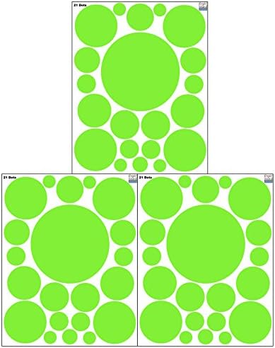 Lime Green Polka Dot Wall Stickers, Girls Room Wall Decor Decals, Wall Dots, Vinyl Circle Peel & Stick DIY Bedroom, Playroom, Kids Room, Baby Nursery Toddler to Teen Bedroom Decoration 3"-6.5" (Lime) - Image 9