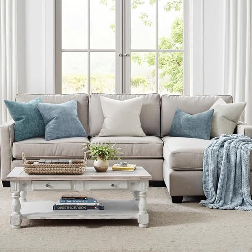 MIULEE Decorative Couch Throw Pillow Covers 20x20 Inch Light Blue 2 Pack - Image 2