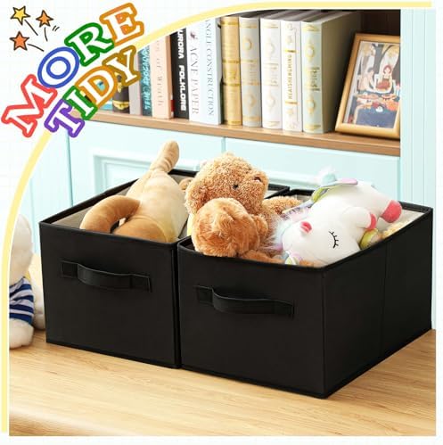 Yinder 4 Pcs Cube Storage Bin Black 14''x10''x8'' Storage Cubes - Image 6