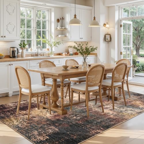 Toneed Washable 5x7 Area Rug with Non-Slip Backing for Living Room - Image 3