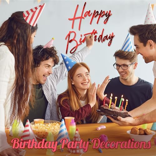 Yousoontic Happy Birthday Sign for Backdrop, 23 x 20 Inch, Classic, Red - Image 4