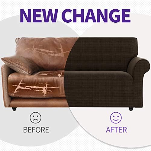 ZNSAYOTX Couch Covers for 3 Cushion Couch High Stretchy Spandex Pet Friendly Sofa Slipcover 1 Piece Non Slip Couch Covers Large Furniture Protector (Coffee, Sofa) - Image 5