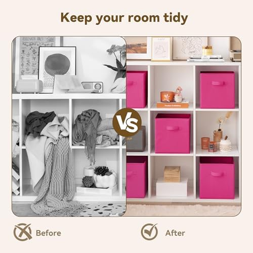 GRANNY SAYS 11 Inch Cube Storage Bin, Cube Organizer Bins, Rose Red, 6-Pack - Image 6