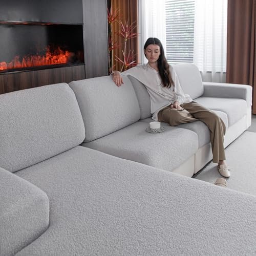 OHSIO Couch Cushion Covers for Sectional Sofa, Stretch Soft Sofa Slipcovers by OHSIO