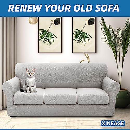 XINEAGE 4-Piece Stretch Sofa Cover, Washable Couch Covers for Dog - Image 4