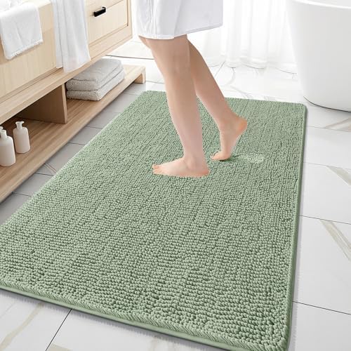 OLANLY Large Bathroom Rugs 59x35, Extra Soft Absorbent Chenille Bath Rugs by OLANLY