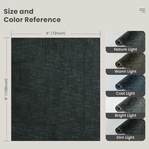 Valenrug 6x9 Area Rugs, High Low Pile Washable Rugs for Living Room, Black - Image 2