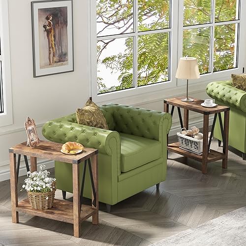 ChooChoo Farmhouse End Tables Living Room Set of 2, Narrow Side Tables - Image 2