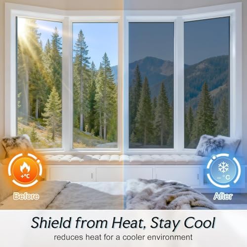 DOWELL One Way Window Privacy Film, Window Tint with Tools, Black Silver - Image 5