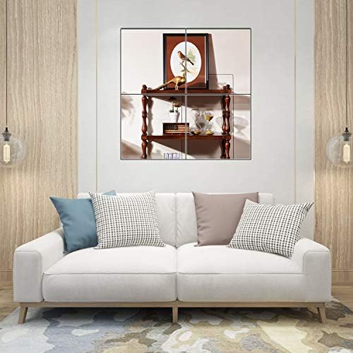 Glass Full Length Wall Mirror Tiles, 12" x 12" x 4PCS Home Gym Mirror - Image 6