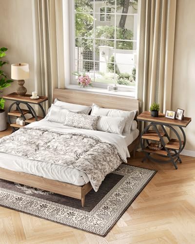 LITTLE TREE Industrial End Table, Narrow Side Table - Image 5