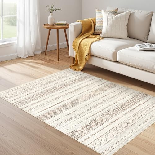 Nakagishi Boho 3x5 Area Rug Living Room Rugs Machine Washable Brown by NakagishiAreaRug