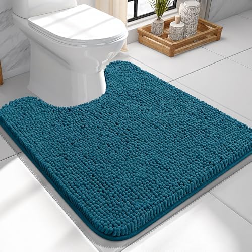 OLANLY Toilet Rugs U-Shaped 24x24, Soft Absorbent Chenille Contour Rugs by OLANLY