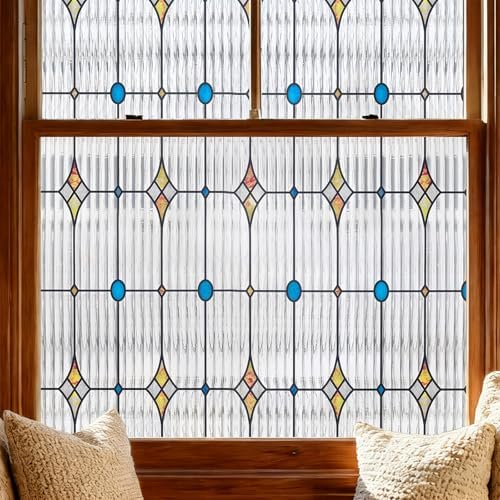 ADD.HERES Window Privacy Film, Stained Glass Window Film, 35.4" x 78.7" by ADDHERES