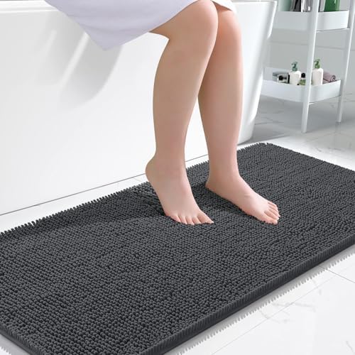 OLANLY Bathroom Runner Rugs 47x24, Extra Soft Absorbent Chenille Bath Rugs by OLANLY