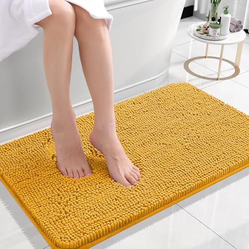 OLANLY Small Bathroom Rugs 24x16, Extra Soft Absorbent Chenille Bath Rugs by OLANLY