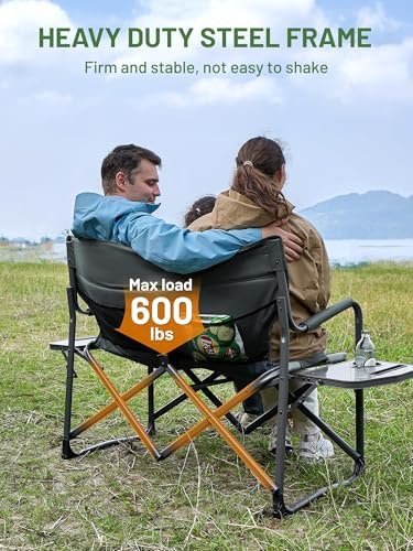 TIMBER RIDGE 600lbs Double Camping Chair Portable Loveseat Director Chairs - Image 5