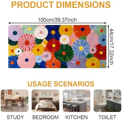 Cmialusie Colorful Floral Window Film 17.3 x 39.3 Inch Cling - Image 5