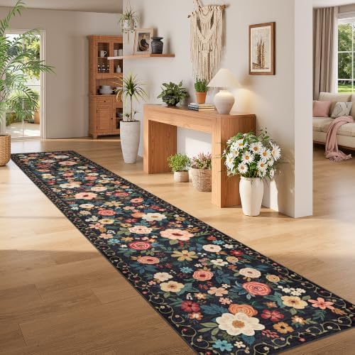 DUKINO 3x16 Runner Rug for Hallway, Non Slip Long Washable Rug, Black - Image 5
