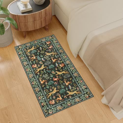 DUKINO 2x4 Rug for Entryway, Animal Washable Runner Rug for Kitchen, Black - Image 4
